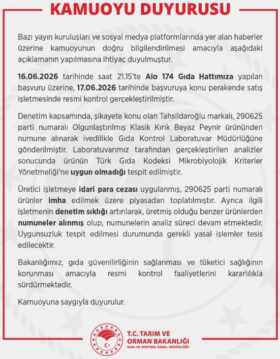 Bakanlıktan peynir denetimi açıklaması: Toplatıldı ve ceza kesildi!