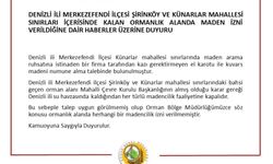 Denizli’de orman sahasında maden aranacağı iddiaları yalanlandı