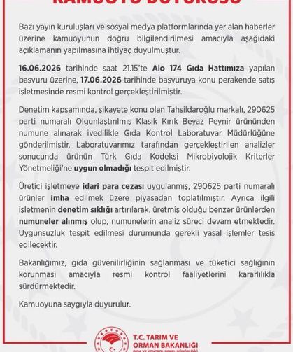 Bakanlıktan peynir denetimi açıklaması: Toplatıldı ve ceza kesildi!